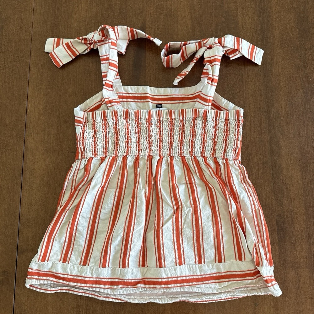 Cabi Brunch Top Adjustable Strap Cotton Linen Blend Sz S Resort Wear Orange - Picture 4 of 8